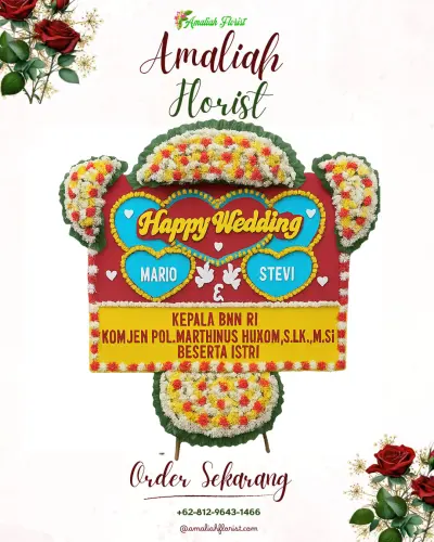Karangan Papan Bunga Pernikahan di Argoyuwono